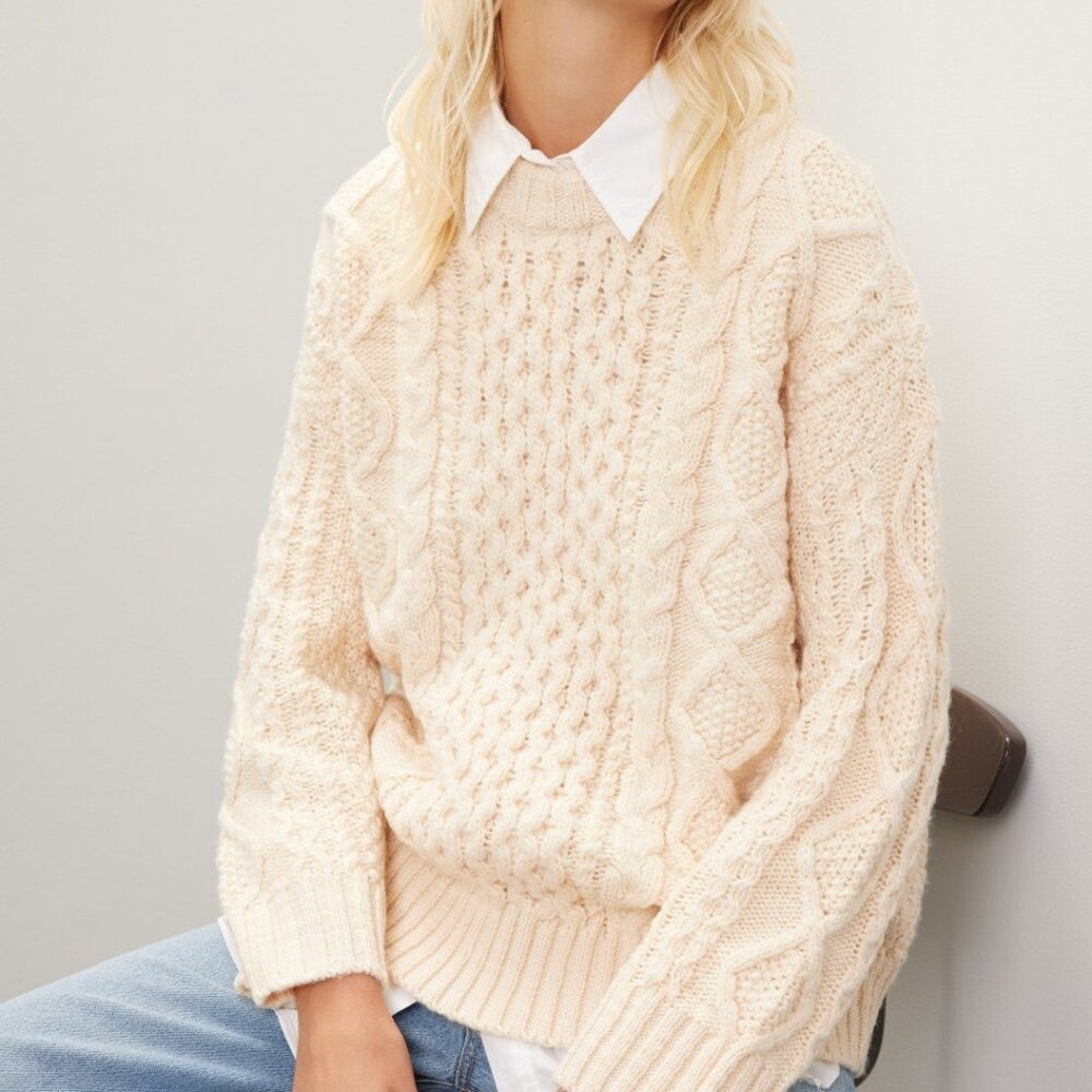 Cable-Knit Oversized Sweater